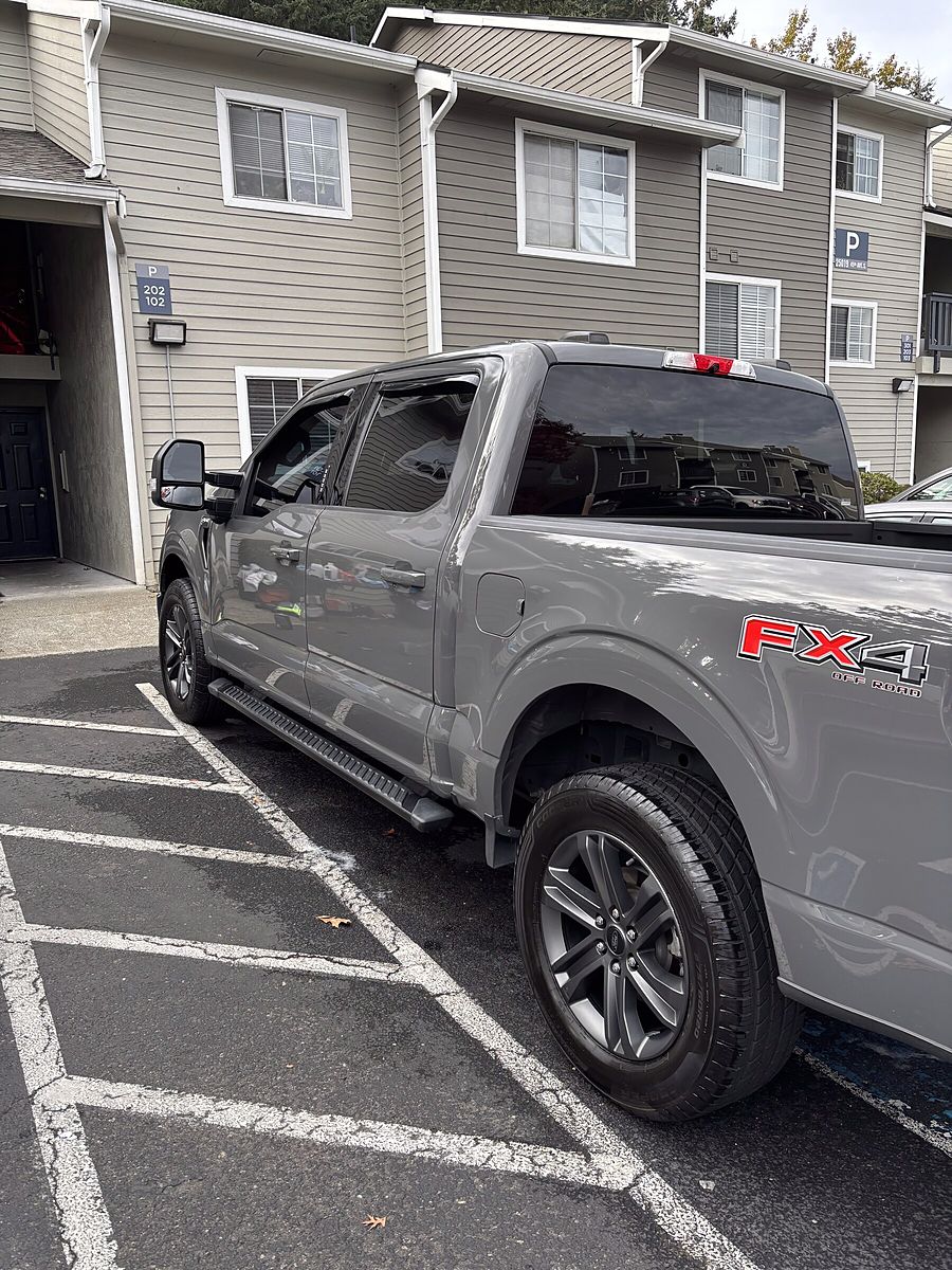 Clean gray Ford F-150 FX4, side view